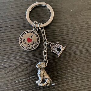 Adorable Dog Keychain with Charms